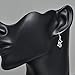 Chuvora 925 Sterling Silver Cubic Zirconia CZ Open Little Cat Dangle Earrings