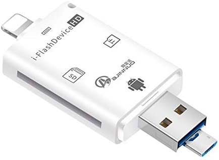 zhenchengshangpin USB i-Flash Drive Micro SD/TF Memory Card Reader Adapter For iPhone iPad Android (white)