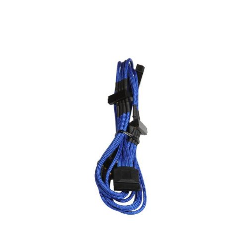 BitFenix Alchemy Multisleeve 4-Pin 20cm Molex to Quad SATA Power Adapter - Blue Sleeve/Black Connector (BFA-MSC-M4SA20BK-RP)