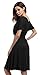 LouKeith Women Plus Size Casual V Neck Short Cap Sleeve Slim Tunic Flare Dress