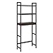 SONGMICS Over The Toilet Storage, 3-Tier Over Toilet Bathroom Organizer with Adjustable Shelf, 10.2 x 24.8 x 66.9 Inches, Space-Saving, Brown UBTS01BR