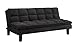 DHP Allegra Pillow-Top Cushion Futon Couch with Upholstered Microfiber - Black