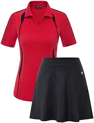 Jack Smith Women Polo Shirt Set with Tennis Skorts Dry Fit Golf Shirts & Athletic Skirt 2 Piece Sport Suit S-XXL Jack Smith Women Polo Shirt Set with Tennis Skorts Dry Fit Golf Shirts & Athletic Skirt 2 Piece Sport Suit S-XXL
