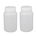 uxcell 2Pcs 250ml Plastic Wide Mouth Laboratory Reagent Bottle Sample Sealling Bottle White