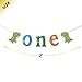 Dinosaur Smash Cake Kit First Birthday Glitter One Banner Highchair Banner with Glitter Dinosaur One Cake Topper for Dino 1st Birthday Supplies Decorations