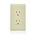 Leviton 15 Amp Decora Tamper-Resistant Duplex Electrical Wall Outlet, T5325-I, Ivory