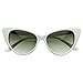 zeroUV Oversized Cat Eye Sunglasses for Women, UV400 Vintage Inspired Fashion Mod Chic High Pointed 70s Cateye Sunglasses 54mm (White)