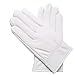 Yosang Men's Soft Genuine Lambskin Leather Winter Warm Policeman Hunting White Gloves (XL (9.2-9.8 in), White)