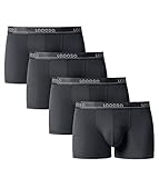 Lapasa Men's 4-Pack Boxer Briefs Micro Modal ULTRA SOFT Low Rise No-Fly Trunk (Medium, Dark Gray)