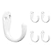 Franklin Brass (5-Pack Single Wall Hooks 1-Prong Coat/Hat White Hooks for Hanging Wall Mount Hanger Clothes, Purse, Bag, Towel Organization Decorative Wall Hooks B59103M-W-C