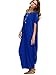 Verdusa Women's Boat Neck Batwing Sleeve Baggy Caftan Harem Oversized Maxi Dress Blue M