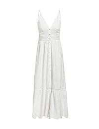 BerryGo Vestido de mujer con cuello en V y perla bordada y tirantes