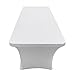 Houseables White Tablecloth, Cover for Folding Table, Fits 6' Tables, 1 Pk, Spandex Linen, Rectangle, Elastic, Stretchable, Tablecloths Fitted, Covers, Cloth, Scrim, Wrap, Skirt, Trade Show, Banquet