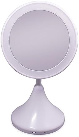 Lighted Makeup Mirror, Round Shaped Adjustable Makeup Mirror, 7X Magnifying Makeup Mirror, USB Light Table Vanity Makeup Mirror - Bathroom Tabletop LED Cosmetic Mirror