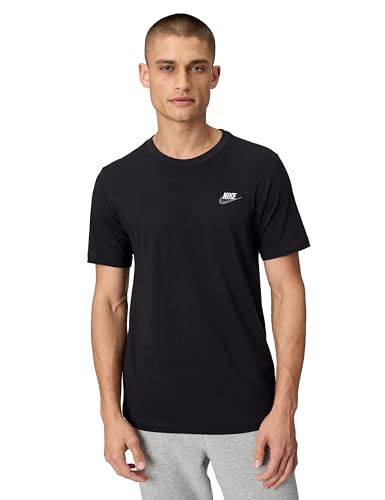 Nike Men's Sportswear Club T-Shirt, Black/White/Dark Grey, 2XL