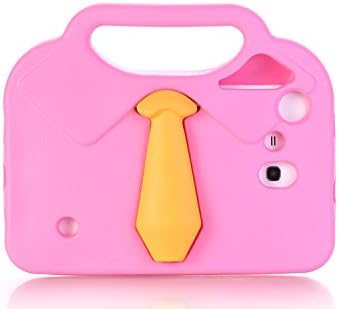 Samsung Galaxy Tab 3 / 3 Lite Kids Cases 7 Inch Kids Proof Shockproof Protective Stand Case Durable Light Weight EVA Foam Carry Handle Kickstand Case for Tab 3 /3 Lite Table 7.0 In by RICKI (Rose Red)