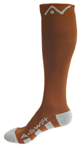 A-Swift Compression Socks for Women & Men - Brown, Medium