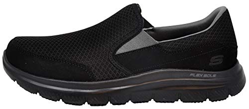 Skechers Men's Flex Advantage Mcallen Slip On, Black/Charcoal, 8 M US