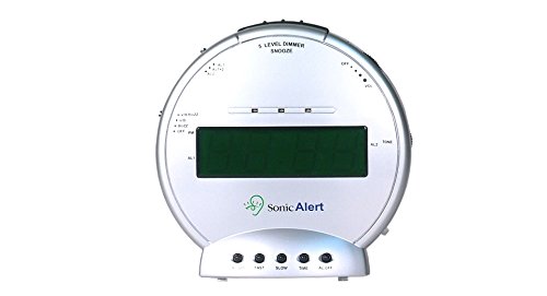 Sonic Alert SBT425ss Digital Sonic Boom Loud Vibrating Alarm Clock with Telephone Signaler