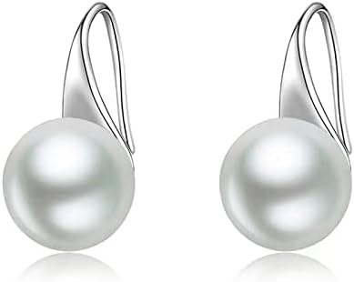 BOZONY 925 Sterling Silver Freshwater Pearl Earrings Hypoallergenic Pearl Drop Earrings Set, Silver Pearl Earrings Fine Jewelry for Women Ladies Large price in UAE | Amazon UAE