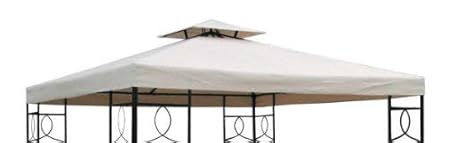 Spetebo Pavillon Ersatzdach 3x3 Meter - beige - wasserabweisend/Kaminabzug - Pavillondach