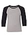 Next Level Big Boy's 3/4-Sleeve Rib-Knit T-Shirt_XS_Black/Dark Heather Gray