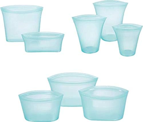8pcs Clear Reusable Storage Containers Zip Top Leakproof Food Storage Cups Lunch Case Storage Box,Stand Up Bag.Microwave,refrigerated,Fresh-Keeping (Blue)