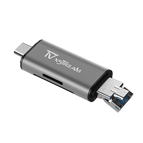 SD Card Reader, Storage Expansion OR File Transfer KIT for FIRESTICKS, Media Devices, Gaming Systems, 3-in-1 USB 2.0 / USB C/Micro USB Card Reader - SD Card, Micro SD, Includes OTG Cable
