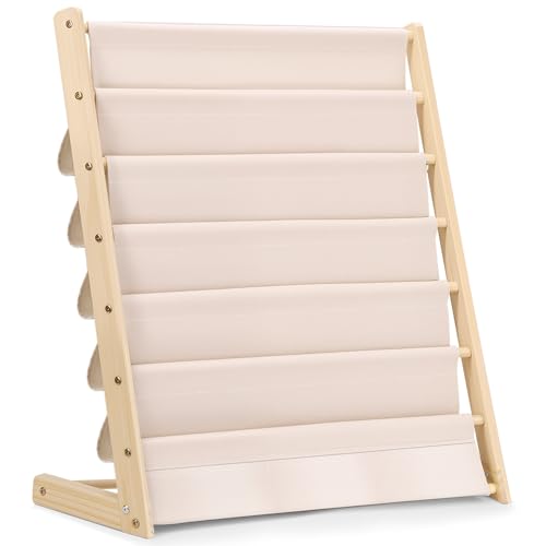 Estante, Capacidade de 7 Camadas, Estante para Livros, Prateleira, Prateleira para Livros, Cor Original Da Madeira