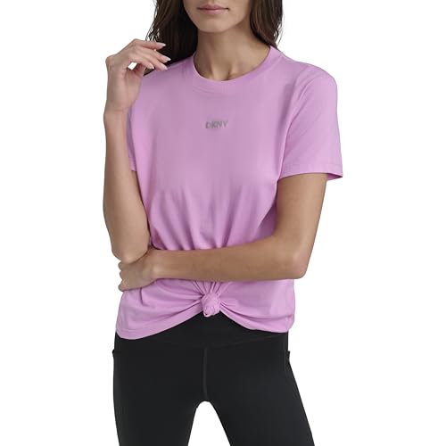 DKNY Women's Short Sleeve T-Shirt, Fuchsia Sky, Large