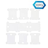 Plastic Floss Bobbins -Embroidery Floss Winder-Embroidery Thread Holder -100 White Plastic Floss Cards-Bobbin Embroidery Needlecraft Loose Thread Organizer Useful Tool