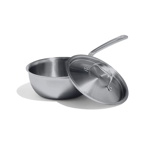 Made In Cookware - 2 Quart Stainless Steel Saucier Pan - 5 Ply Stainless Clad - Professional Cookware - Crafted in Italy - Induction Compatible
