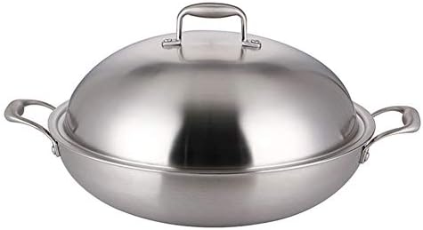 Wok Saucepan, Skillet, Frying Pan, Stainless Steel Pot, Soot-Free Cooker,