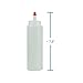 Houseables Food Squeeze Bottle, Syrup Bottles, Clear, 8 Oz, With Measurements, Red Cap, Plastic Storage, Reusable Ketchup Dispenser, For Cooking Oil, Paint, Sauces, Sauce, Squirt, Pancake, Mustard