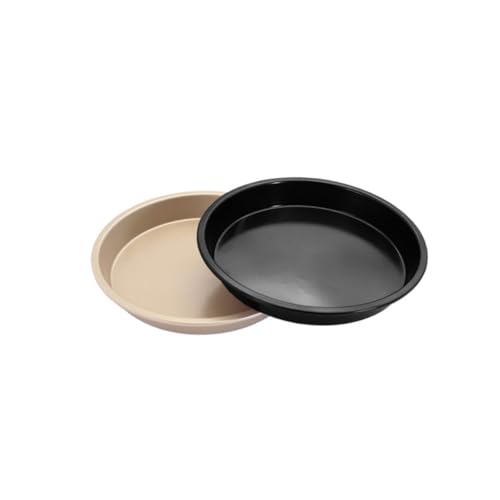 COOLHIYA 2PCS Nonstick Carbon Steel Pizza Pans Round Bakeware for Even Heating and Easy Cleaning Tart and Quiche Pan for Oven Baking Black