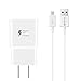 Galaxy S7 Adaptive Fast Charging Wall Charger Kit Set with Micro 2.0 USB Cable, Compatible with Samsung Galaxy S7/Edge/S6/Note5/4/S3 (White) primary