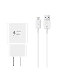 Kit de cargador de pared rápido para Galaxy S7 con cable USB Micro 2.0, compatible con Samsung Galaxy S7 S7 Edge S6 Note5 4  S3 (blanco)