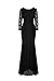 MABELER Women's Retro Floral Lace 2/3 Sleeve Wedding Party Bridesmaid Long Dress
