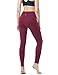 TSLA Yoga Pants Mid-Waist/High-Waist Tummy Control w Side/Hidden Pocket Series, Yogabasic Aerisoft(fyp72) – Redwood, X-Large (Size 12-14_Hip43-45 Inch)thumb 2