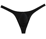 Men's Elastic Thong Spandex T-Back Underwear Black M