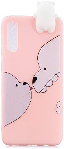 FNBK Phone Case for Galaxy A50, Cute Cartoon Big White Bear Cover Christmas Gift for Kids Ultra Thin Slim Fit Protective Back Bumper Phone Cover