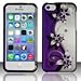 For Iphone 5c - Rubberized Design Cover - Purple/silver Vines