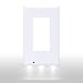 4 Pack - SnapPower GuideLight [for Standard Decor, Not GFCI outlets] - Night Light - Electrical Outlet Wall Plate with LED Night Lights - Automatic On/Off Sensor - (Décor, White)