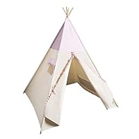 cozydots Indian Teepee Tent for Children Aged 0-7 Years, 150 cm high, Ideal for Creative Fun for Girl, Indian Adventure Tent (Pink)