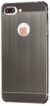 Wire Drawing Case Hard PC Back Cover For iPhone 7 7Plus Phone Case Protective Fundas Coque ( Color : Black , Compatible Models : IPhone 8 Plus )