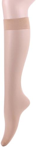 Elitimmy Lady's Ultra Sheer 6 Pairs Packs Knee High Hosiery Socks(Nude)