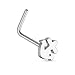 BodyJ4You Nose Stud L-Shaped Nautical Anchor Stainless Steel 20G (0.8mm)