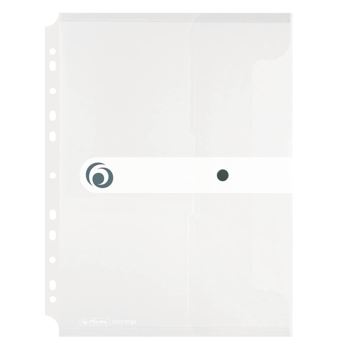 Herlitz 11292935 Folder A4 Plastic with Press Stud Transparent White