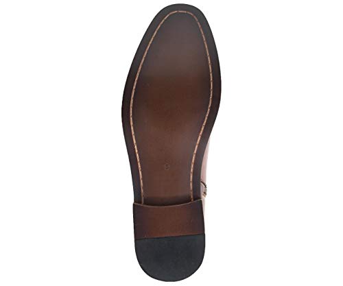Amali Mens Dress Shoe Double Monk Strap Cap Toe Demi Boot with Inside Zipper, Style Caper Cognac - Thumbnail 3