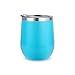 COMOOO Stainless Steel Wine Tumbler with Lid, 12 OZ | Double Wall Vacuum Insulated Travel Tumbler Cup for Coffee, Wine, Cocktails, Ice Cream Cup With Lid (blue.)